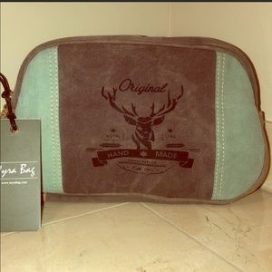 Canvas and leather Myra Bag men’s toiletries shave